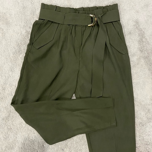 Dynamite Clothing Green Belted Pull On Pants - Picture 2 of 6